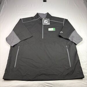 FootJoy Sport Windshirt Mens XL Black Golf 1/4 Zip Water Resistant Performance